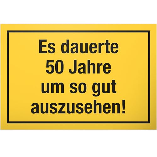 DankeDir! 50 Jahre - gutes Aussehen Schild - Geschenk 50. Geburtstag Geschenkidee Geburtstagsgeschenk Fünzigsten Geburtstagsdeko Partydeko Party Zubehör Geburtstagskarte von DankeDir!