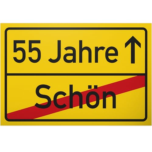 DankeDir! 55 Jahre (Schön) Ortsschild - Schild Geschenk 55. Geburtstag Geschenkidee Geburtstagsgeschenk Fünfundfünfzigsten Geburtstagsdeko Partydeko Party Zubehör Geburtstagskarte von DankeDir!