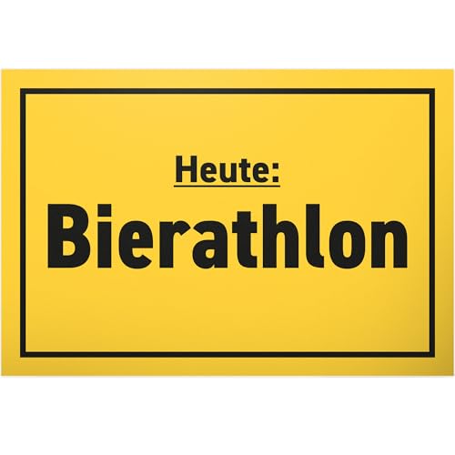 DankeDir! Bierathlon Triathlon - Schild 30 x 20 cm - Geschenk Party Alkohol Requiste JGA Photo Booth Fotobox - lustiger Spruch Geburtstagsdeko Partydeko Geschenkidee Geburtstagsgeschenk von DankeDir!