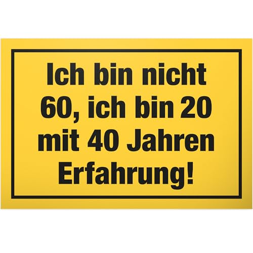 DankeDir! Ich bin nicht 60 Jahre Kunststoff Schild - Geschenk 60. Geburtstag Geschenkidee Geburtstagsgeschenk Sechzigsten Geburtstagsdeko Partydeko Party Zubehör Geburtstagskarte von DankeDir!