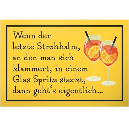 DankeDir! Letzter Strohhalm Spritz - 30 x 20 cm Schild - Geschenk Requiste Photo Booth Party JGA Alkohol - Partydeko Geburtstagsdeko Geburtstagsgeschenk Geschenkidee lustiger Spruch von DankeDir!