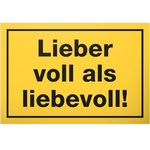 DankeDir! Lieber voll als liebevoll - 30 x 20 cm Schild - Requiste Alkohol Photo Booth Geschenk JGA Party - Geburtstagsgeschenk Partydeko Geburtstagsdeko lustiger Spruch Geschenkidee von DankeDir!