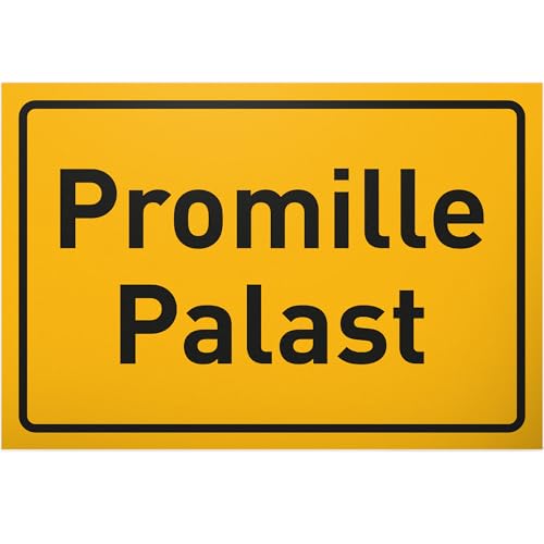 DankeDir! Promille Palast - Schild 30 x 20 cm - Geschenk Party Alkohol Requiste JGA Photo Booth Fotobox - lustiger Spruch Geburtstagsdeko Partydeko Geschenkidee Geburtstagsgeschenk von DankeDir!