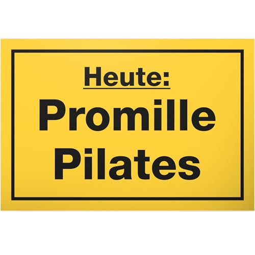 DankeDir! Promille Pilates - Schild 30 x 20 cm - Geschenk Party Alkohol Requiste JGA Photo Booth Fotobox - lustiger Spruch Geburtstagsdeko Partydeko Geschenkidee Geburtstagsgeschenk von DankeDir!