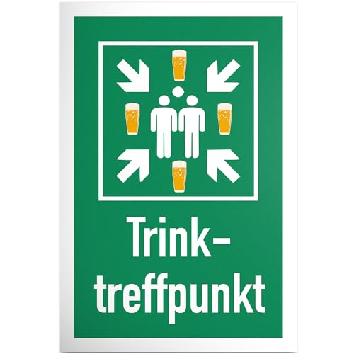 DankeDir! Trink Treffpunkt - 30 x 20 cm Schild - Photo Booth Geschenk Requiste Party JGA Alkohol - Geschenkidee Partydeko lustiger Spruch Geburtstagsdeko Geburtstagsgeschenk von DankeDir!