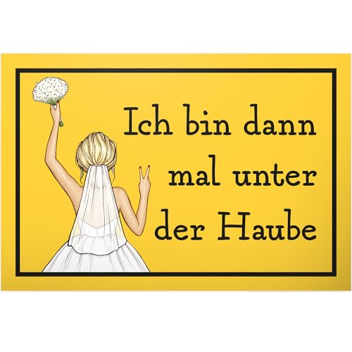 DankeDir! Unter der Haube - Schild lustiger Spruch - Deko Idee Hochzeitsgeschenk Hochzeitskarte Brautpaar Hochzeit Geschenk - Hochzeitsdeko Fotobox Accessoires JGA Partydeko von DankeDir!