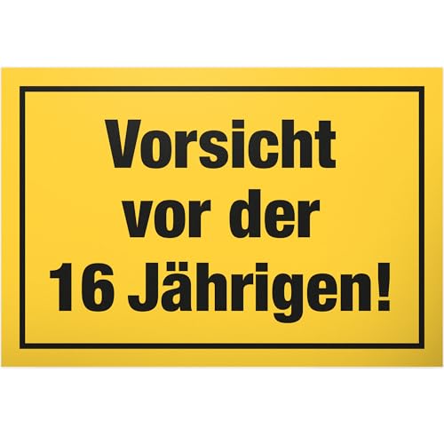 DankeDir! Vorsicht vor der 16 Jährigen Schild - Geschenk 16. Geburtstag Mädels Geschenkidee Geburtstagsgeschenk Sechzehnten Geburtstagsdeko Partydeko Party Zubehör Geburtstagskarte von DankeDir!