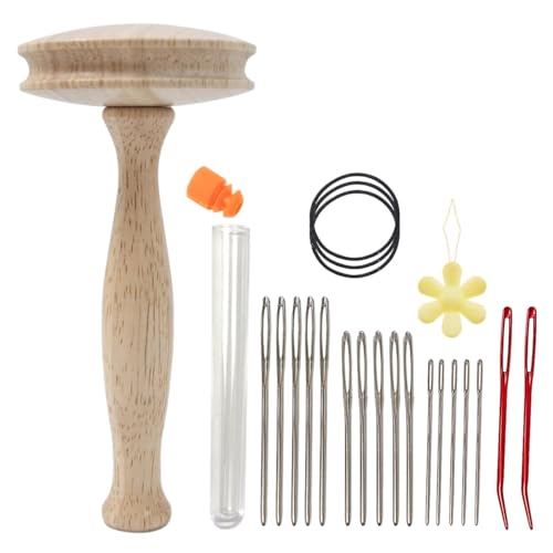 Stopfzubehör Kit, Holz Stopfgarn Pilz Kit, Stopfpilz Stopfei Stopfset Stopfpilz Set, DIY Stopfmaschine Weaving Mending Repair Tool, Stopfwerkzeug Satz, Zum Stopfen Von Jeans, Socken Und Kleidung von Dankek