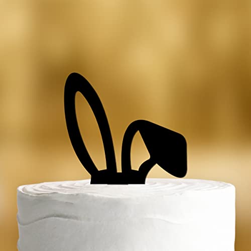 Cake Topper Hasenohren - Acrylglas Schwarz - Tortenaufsatz, Kuchen, Tortendeko, Tortenstecker, Kuchenaufsatz, Kuchendeko, Osterhase von Dankeskarte.com