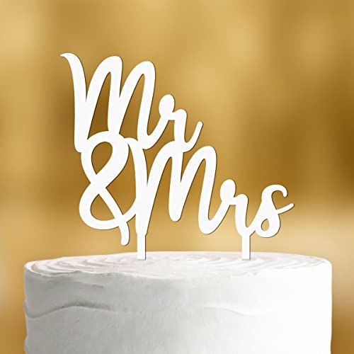 Cake Topper Mr & Mrs [Schriftzug] - Acryl deko weiss deko Hochzeitstorte deko Mr & mrs deko Hochzeit torte Mr und Mrs Tortendeko Hochzeit Kuchen deko Mr mrs Tortenstecker von Dankeskarte.com