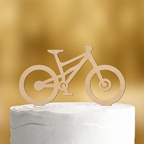 Cake Topper Mountainbike [für Radfahrer] - Holz 4mm - für die Geburtstagstorte - Geburtstagsdeko Tortenaufleger happy birthday party deko Geschenkideen Happy birthday tortendeko Geburtstag von Dankeskarte.com