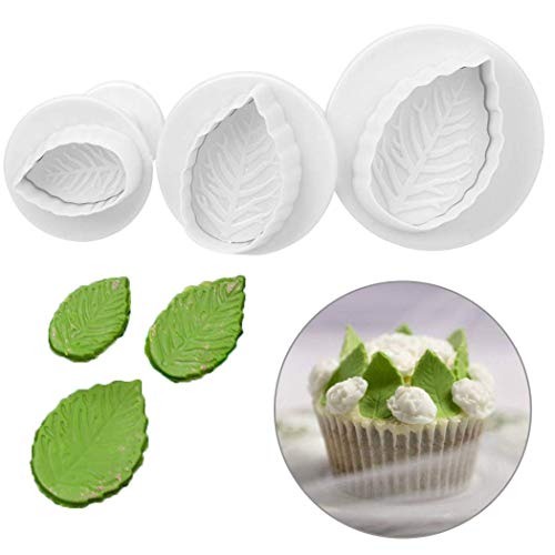 3 Teile / Satz Rose Blätter Cookie Fondant Kuchen Kolbenschneider Fondant Cutter Form Für Geburtstagsdekoration von Danlai