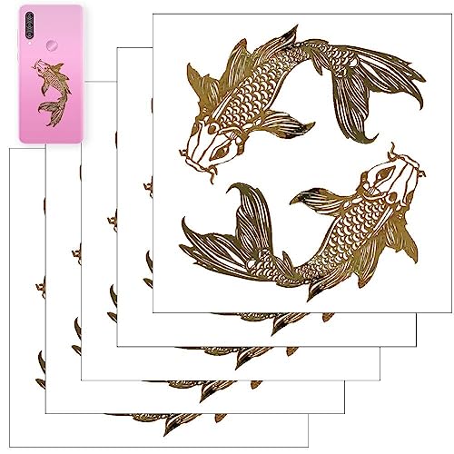 Danlai 5 Blätter Golden Aufkleber, Glitzer Karpfenaufkleber Für Geschenke Scrapbooking Schmuck Zu Hause Dekoration von Danlai