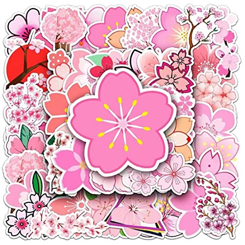 Danlai 50pcs Cartoon Cherry Blossoms Scrapbook Aufkleber Blumenaufkleber DIY Skateboard Laptop Motorradautwagen Graffiti Aufkleber Aufkleber Abziehbilder von Danlai