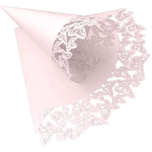 50pcs Schmetterling Spitze Papier Konfetti Kegel Hochzeit Decor Blütenblatt Papier Kegel Für Hochzeit Gunsten Konfetti Geschenk Süßigkeiten von Danlai