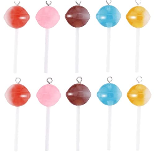 Danlai 10pcs Zucker Süßigkeiten Lollipop Harz Charme DIY Schlüsselbund Ohrring -anhänger Charms Für Schmuck Making Suppplies von Danlai