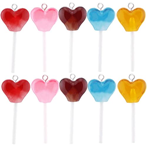 Danlai 10pcs Zucker Süßigkeiten Lollipop Harz Charme Diy Schlüsselbund Ohrring -anhänger Charms Für Schmuck Making Suppplies von Danlai