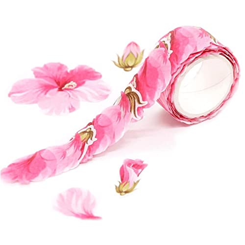 Danlai 200pcs/roll Blumenblätter Papierband Tagebuchpapier Aufkleber Rollen Süßes Klebstoff Klebeband DIY Scrapbooking Stationery Aufkleber von Danlai