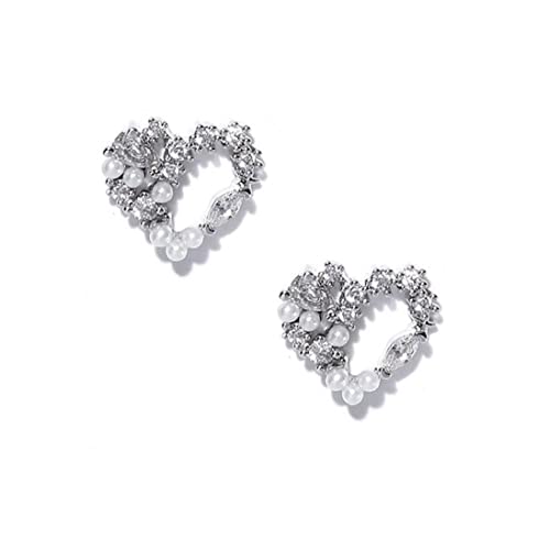 Danlai 2pcs 3D Nail Charms Metall Herzform Nagelkunst Kristall Schmucknagel Für Frauen Mädchen Nägel Dekoration Dekoration von Danlai