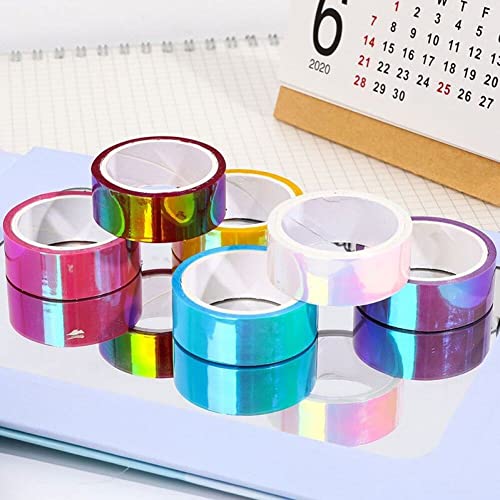 Danlai 6 Rolls Holographic Washi Tape Klebstoff -gradienten -farbpraxis -Klebeband -Klebeband Schreibwaren Für Geschenke DIY -zeitschriften von Danlai