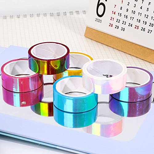Danlai 6 Rolls Holographic Washi Tape Klebstoff -gradienten -farbpraxis -klebeband -klebeband Schreibwaren Für Geschenke Diy -zeitschriften von Danlai