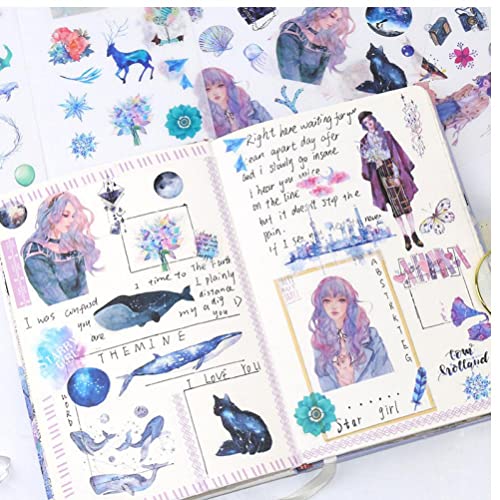 Kawaii-papier-briefpapier-aufkleber Set 6 Blätter/Packung Nette Rosa Mädchen-sachen Planetenwal Für Kinder Tagebuch Scrapbooking-foto-ablaunen von Danlai