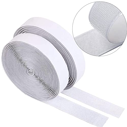 2 Stücke 10M klettverschluss selbstklebend,klettband selbstklebend,velcro tape,selbstklebender klettverschluss,klettband selbstklebend weiß von Dantolo