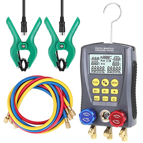 Daoco Manometer, Kälte, digitales Vakuum, Druckverteiler, Messgerät, Heizung, Lüftung und Klimaanlage, Temperaturprüfer, Ventile, Werkzeugsatz, Multicolor von Daoco