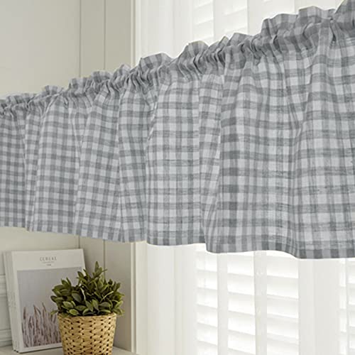 Daoyuan Scheibengardine Plaid Küchenvorhang,Bistrogardine Landhausstil,Halbschatten Kurzgardine Cáfe gardinen Kurzstores Gardinen für Küche/Wohnzimmer/Schlafzimmer/Bad/Schrank Fensterdekoration von Daoyuan