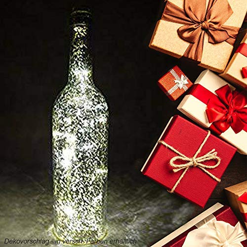 Dapo LED-Weihnachts-Dekoration-Stimmungsleuchte VANY Glasflasche mit Lichterkette Tisch-Weihnachts-Hochzeit-Geburtstags-Garten-Party-Dekorations-Leuchte-Lampe (silber - einzeln) von Dapo