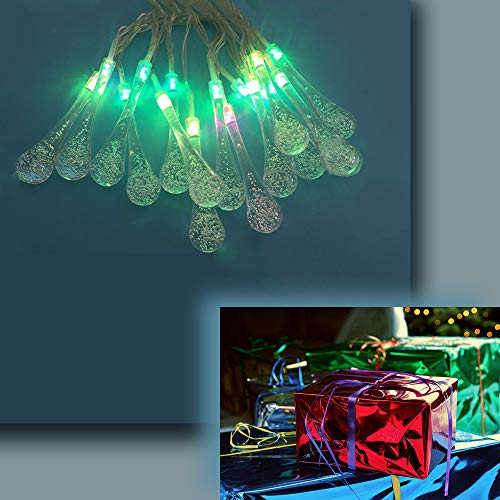 LED-Party-Weihnachts-Lichterkette Tropfen, 15x LEDs batteriebetrieben, Tisch-Fenster-Baum-Kommode-Dekorations-Leuchte-Lampe (LED-farbwechselnd) von Dapo