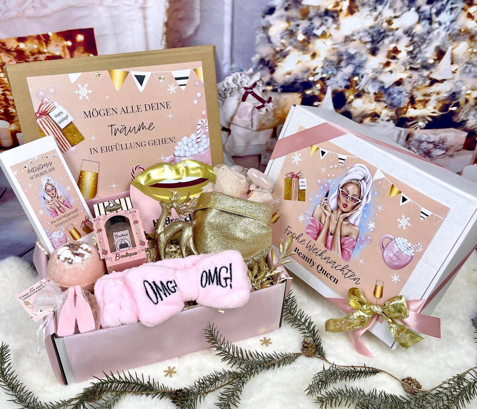 Weihnachtsgeschenkbox „Beauty Queen", Wohlfühlset Für Frauen, Weihnachtsset, Geschenkbox Weihnachten, Geschenkset Sie, Pflegeset von DarDariBox