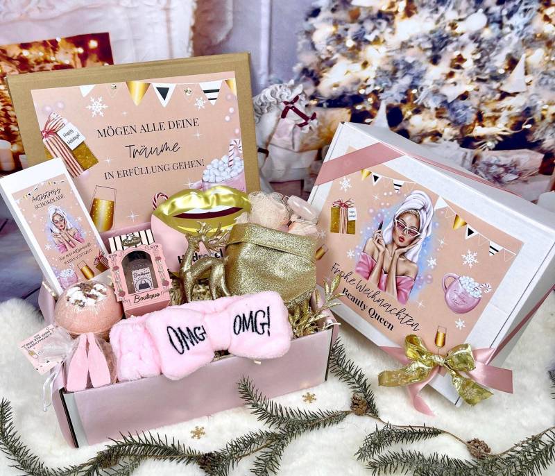 Weihnachtsgeschenkbox „Beauty Queen", Wohlfühlset Für Frauen, Weihnachtsset, Geschenkbox Weihnachten, Geschenkset Sie, Pflegeset von DarDariBox