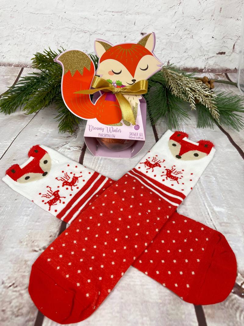 Weihnachtsgeschenkset "Fuchszauber", Wichtelgeschenk, Kleines Weihnachtsgeschenk, Mitbringsel Zu Weihnachten, Fuchs, Geschenkset, Socken von DarDariBox