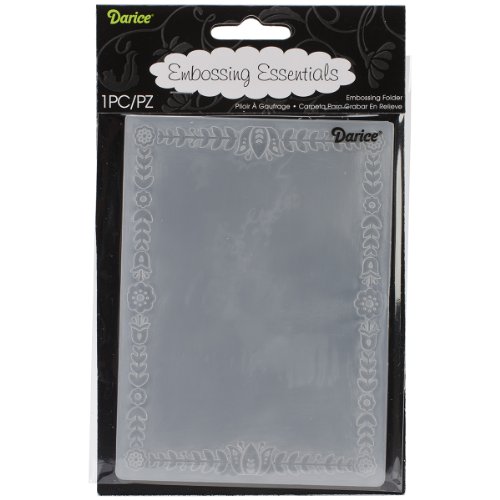 Darice 1218-125 Prägeschablone, Blumenmuster, Rand, Plastik, transparent, 10,8 x 14,6 x 0,4 cm von Darice