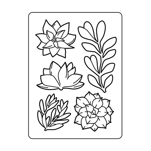 Darice Embossing Folder Prägefolder-Schablone, Pflanzung Blumen-Cacti-10,8 x 14,6 cm, Plastic, transparent, 10.8 x 14.6 x 0.11 cm von Darice