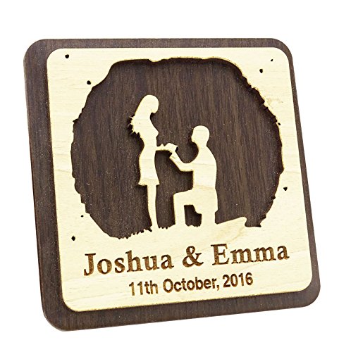 Darling Souvenir 30 Gewohnheit gravierten Holz Magnete rustikale Hochzeit retten das Datum hölzernen Magneten persoanlized Geschenk von Darling Souvenir