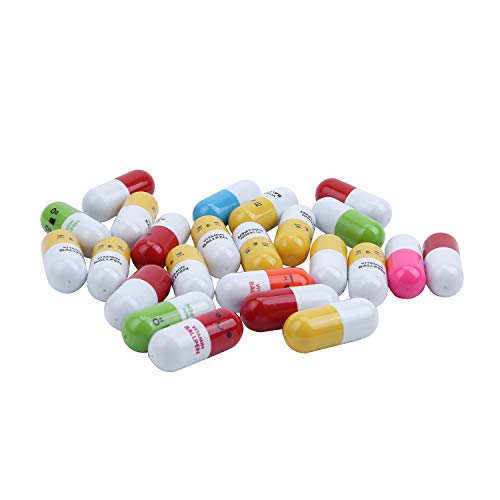 Darmlly 24Pcs Vitamin Pille Kugelschreiber, Neuheit Einziehbare Geschenk Kugelschreiber mit LäChelndem Gesicht Cute Cartoon Emotion von Darmlly