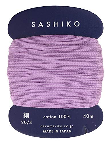 Daruma Sashiko-Garn, 40 m, Wisteria Purple, 100% Baumwolle, 4-fädiges gedrehtes Garn von Daruma