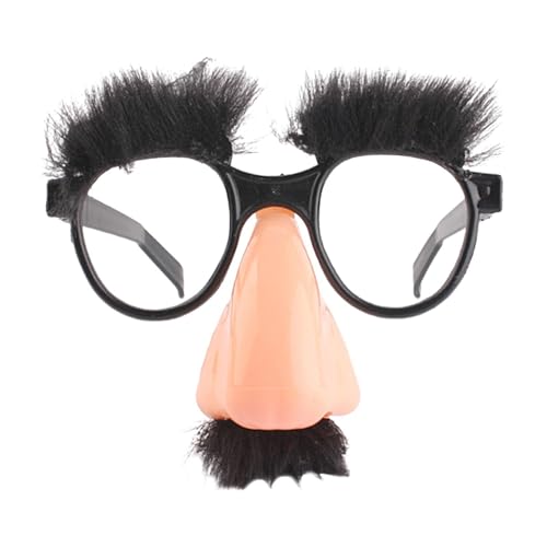 Darwaza Verkleidungsbrille - Alberne Brille mit großer Nase, Augenbrauen und Schnurrbart zur Verkleidung,Partygeschenke, Foto-Requisiten, Streich für Halloween, Kinder und Erwachsene von Darwaza