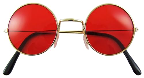 Das Kostümland Lennon Brille Nickelbrille - Rot von Das Kostümland