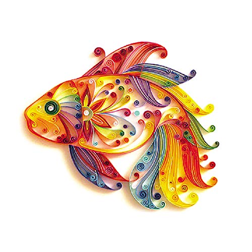 Dasfie DIY Quilling Papier Malerei Kit, Koi Fisch Design mit Papier Quilling Streifen Werkzeuge, Papier Quilling Set für Erwachsene Anfänger, DIY handgemachte Kunst Handwerk Dekoration von Dasfie