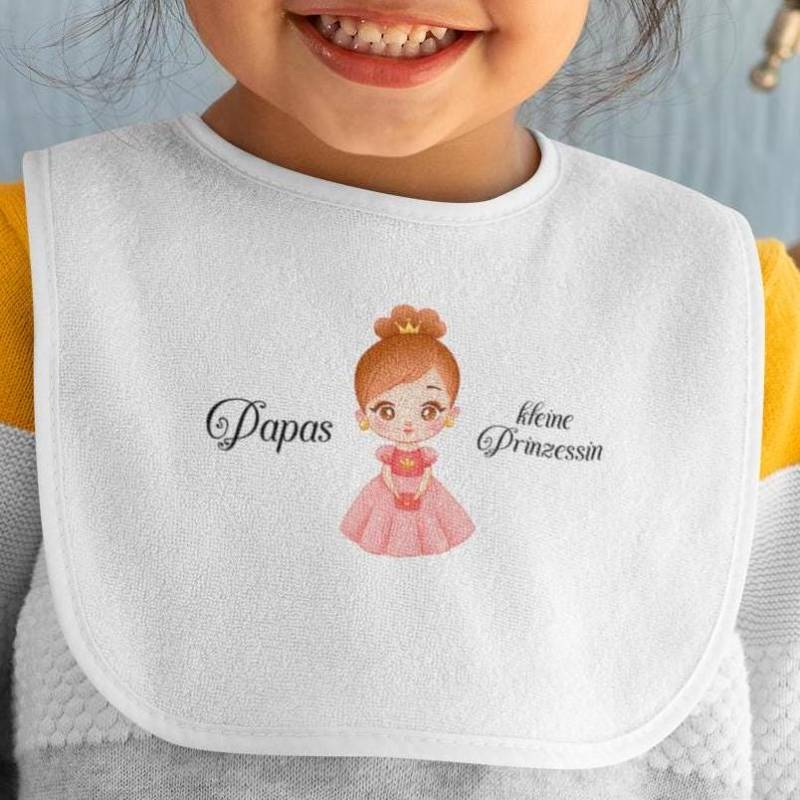 Personalisiertes Baby Lätzchen, Prinzessin, Baby-Geschenk, Geschenk Geburt Taufe, Mädchen, Biobaumwolle, Nachhaltig, Baby Bip von DattiDesignsStore