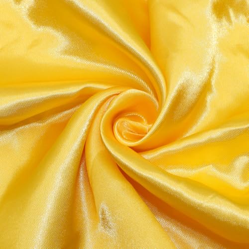 David Angie Satinstoff pro Yard, 91 x 140 cm, Satin-Stoff, seidiger Stoff, glatter Braut-Satin-Stoff für weiche Charmeuse-Satin-Stoff für Hochzeitskleid, DIY Handwerk (Gold) von David Angie