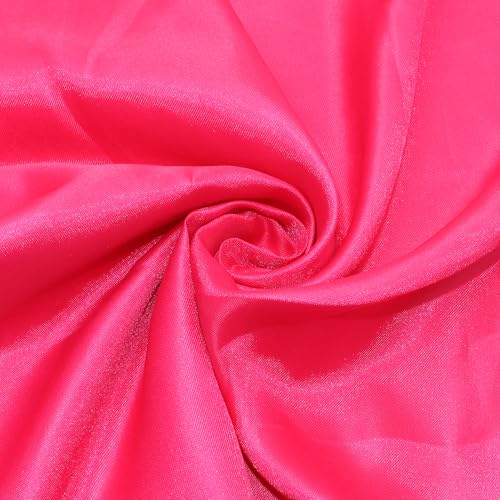 David Angie Satinstoff pro Yard, 91 x 140 cm, Satinstoff, seidiger Stoff, glatter Braut-Satin-Stoff für weiche Charmeuse-Satin-Stoff für Hochzeitskleid, DIY Handwerk (Hotpink) von David Angie