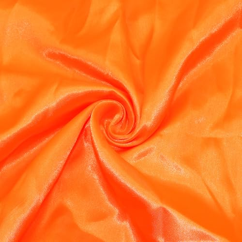 David Angie Satinstoff pro Yard, 91 x 140 cm, Satinstoff, seidiger Stoff, glatter Braut-Satin-Stoff für weiche Charmeuse-Satin-Stoff für Hochzeitskleid, DIY-Handwerk (Orange) von David Angie