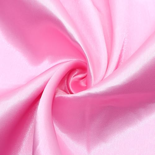 David Angie Satinstoff pro Yard, 91 x 140 cm, Satinstoff, seidiger Stoff, glatter Braut-Satin-Stoff für weiche Charmeuse-Satin-Stoff für Hochzeitskleid, DIY Handwerk (Rosa) von David Angie