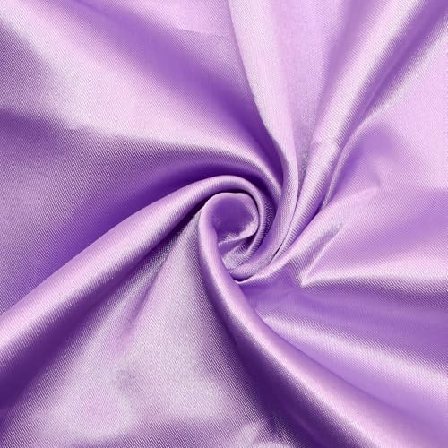 David Angie Satinstoff pro Yard, 91 x 140 cm Satin-Stoff, seidiger Stoff, glatter Braut-Satin-Stoff für weiche Charmeuse-Satin-Stoff für Hochzeitskleid, DIY Handwerk (Hellviolett) von David Angie