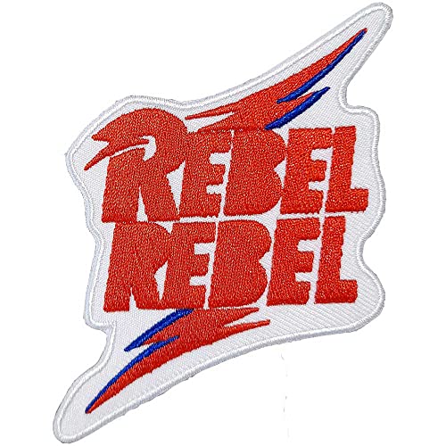 David Bowie - Aufnäher zum Aufbügeln Rebel Rebel - Baumwolle (Einheitsgröße) (Weiß/Rot) von David Bowie