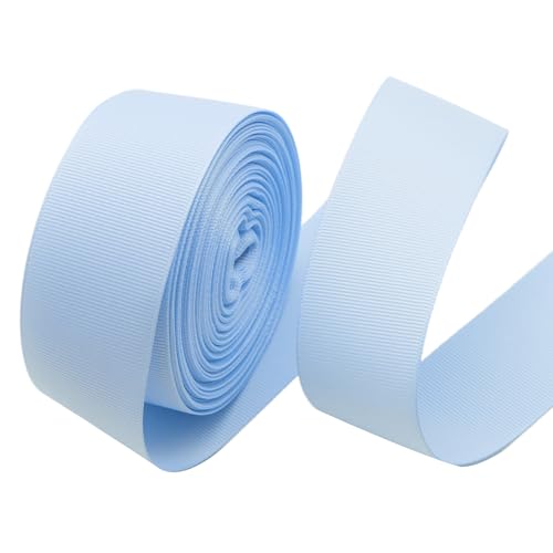 David accessories 20 Meter solides Ripsband Rolle für Geschenkverpackungen, Basteln, Haarschleifen, Hochzeits-Party-Dekoration (Lt.Blau, 3,8 cm) von David accessories